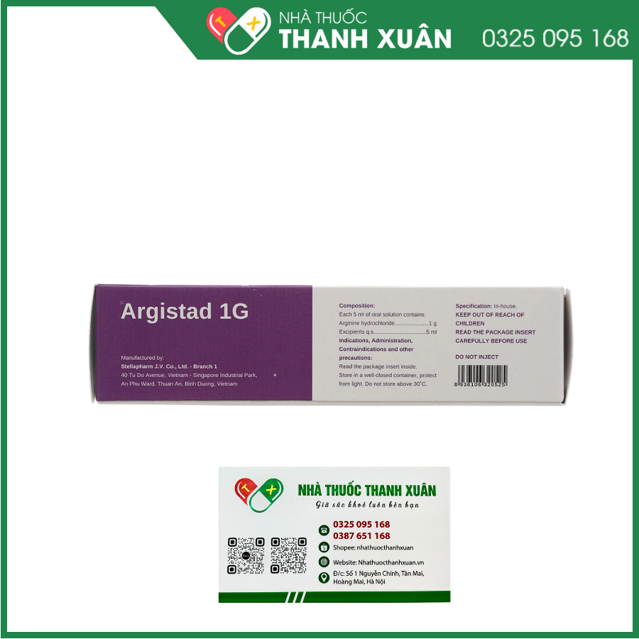 Dung dịch uống Argistad 1g trị tăng amoniac huyết, khó tiêu